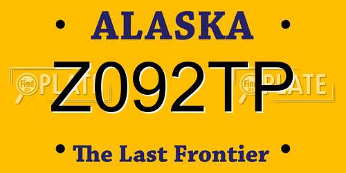 Z092TP Alaska License Plate
