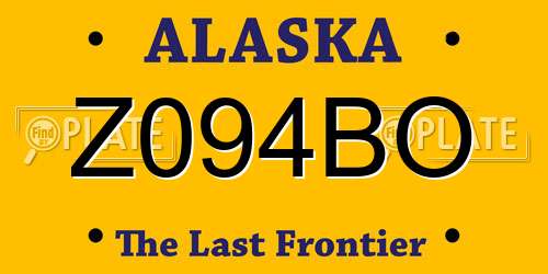 Z094BO Alaska License Plate