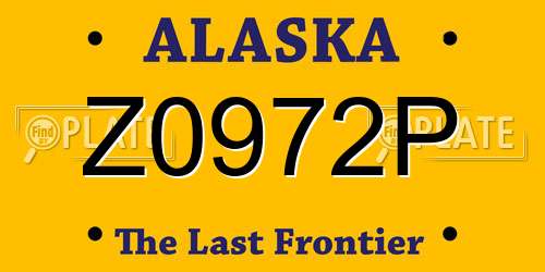 Z0972P Alaska License Plate