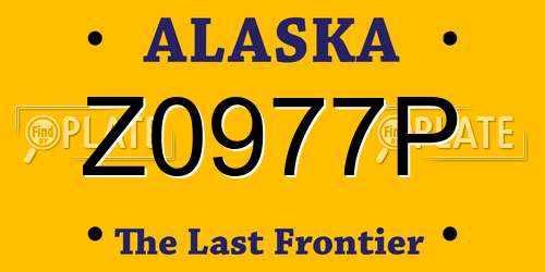 Z0977P Alaska License Plate