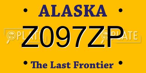 Z097ZP Alaska License Plate