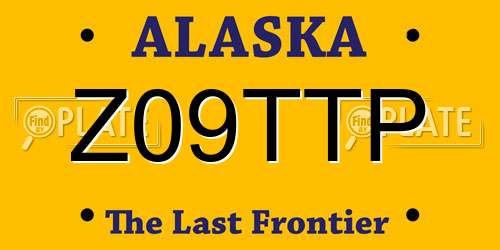 Z09TTP Alaska License Plate