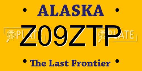 Z09ZTP Alaska License Plate