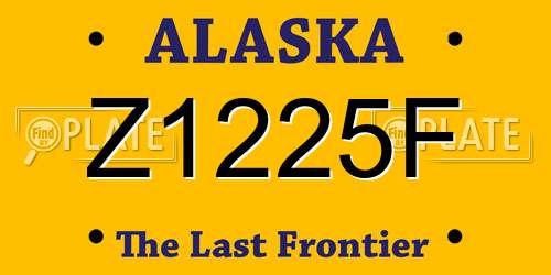 Z1225F Alaska License Plate
