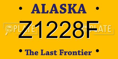 Z1228F Alaska License Plate