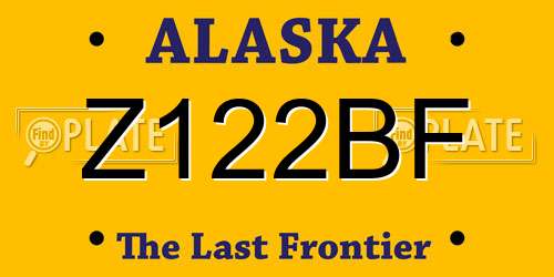 Z122BF Alaska License Plate