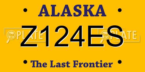 Z124ES Alaska License Plate