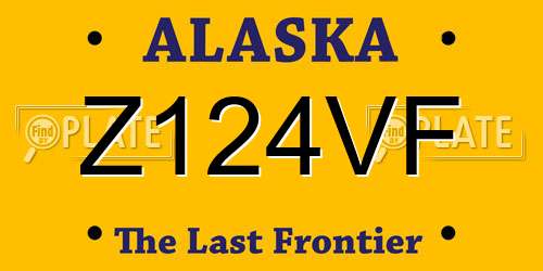 Z124VF Alaska License Plate