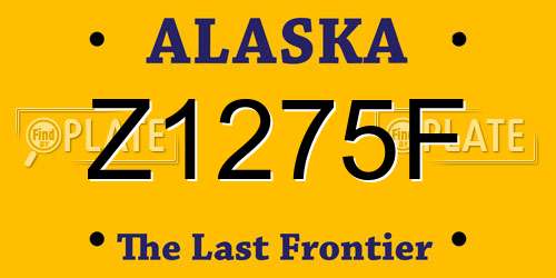 Z1275F Alaska License Plate