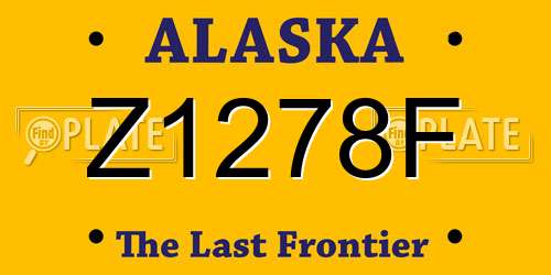 Z1278F Alaska License Plate