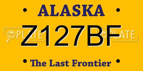 Z127BF Alaska License Plate