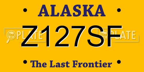 Z127SF Alaska License Plate