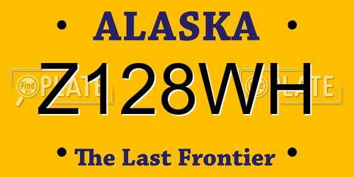 Z128WH Alaska License Plate