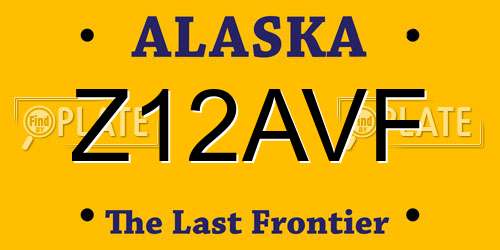 Z12AVF Alaska License Plate