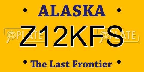 Z12KFS Alaska License Plate