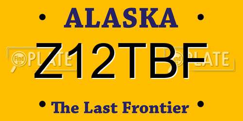 Z12TBF Alaska License Plate