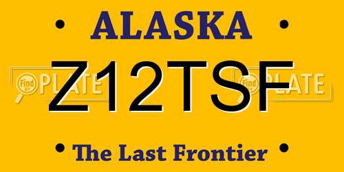 Z12TSF Alaska License Plate