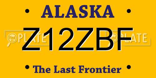 Z12ZBF Alaska License Plate