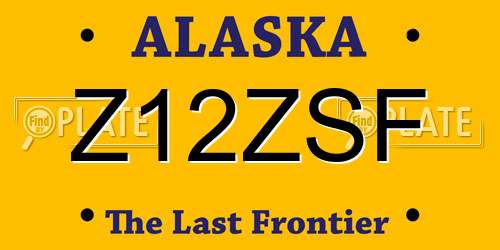 Z12ZSF Alaska License Plate