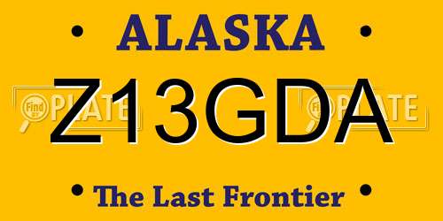 Z13GDA Alaska License Plate