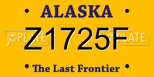 Z1725F Alaska License Plate