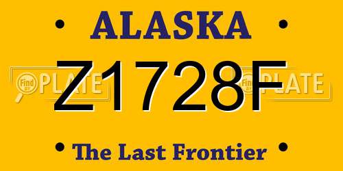 Z1728F Alaska License Plate