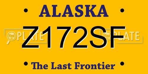 Z172SF Alaska License Plate