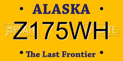 Z175WH Alaska License Plate
