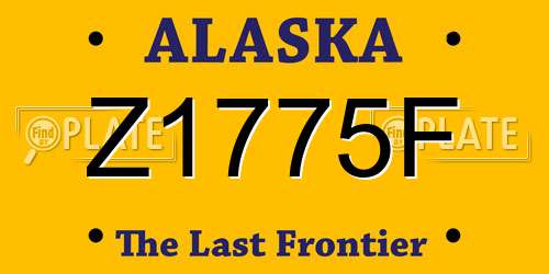 Z1775F Alaska License Plate