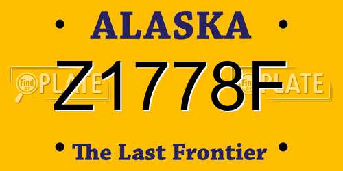 Z1778F Alaska License Plate