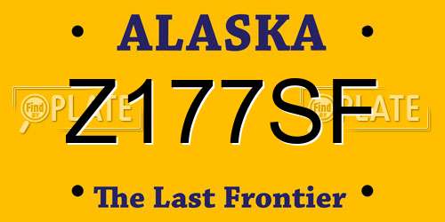 Z177SF Alaska License Plate
