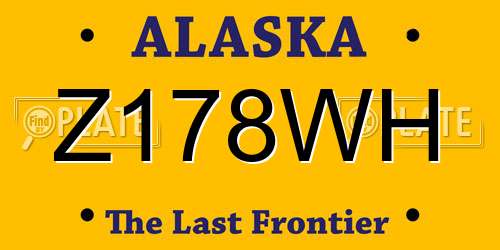 Z178WH Alaska License Plate