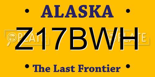 Z17BWH Alaska License Plate