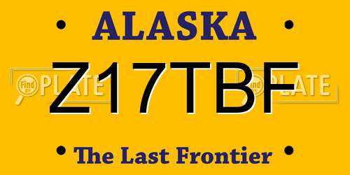 Z17TBF Alaska License Plate