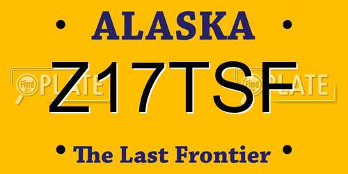 Z17TSF Alaska License Plate