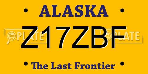 Z17ZBF Alaska License Plate