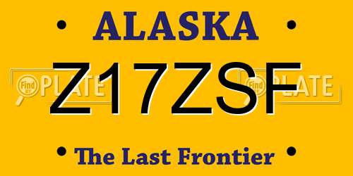 Z17ZSF Alaska License Plate