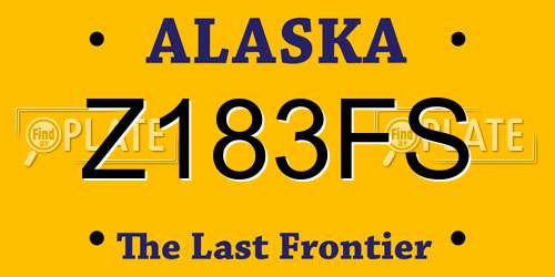 Z183FS Alaska License Plate