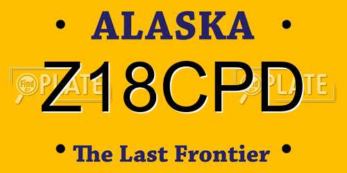 Z18CPD Alaska License Plate