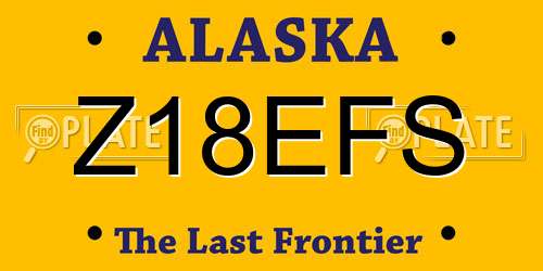 Z18EFS Alaska License Plate