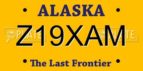 Z19XAM Alaska License Plate
