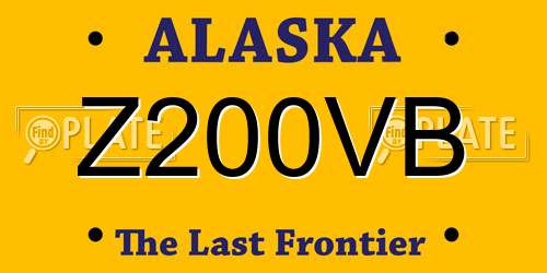 Z200VB Alaska License Plate