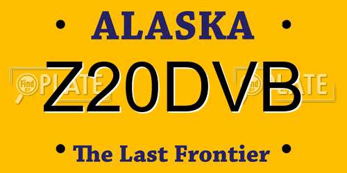 Z20DVB Alaska License Plate