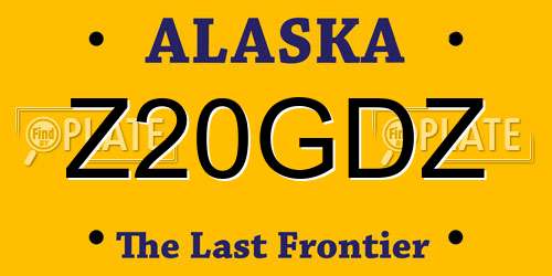 Z20GDZ Alaska License Plate