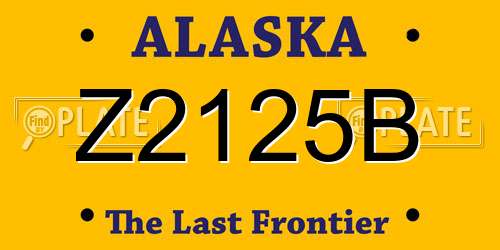Z2125B Alaska License Plate