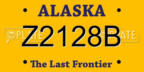 Z2128B Alaska License Plate