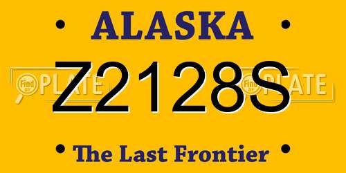 Z2128S Alaska License Plate