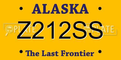 Z212SS Alaska License Plate