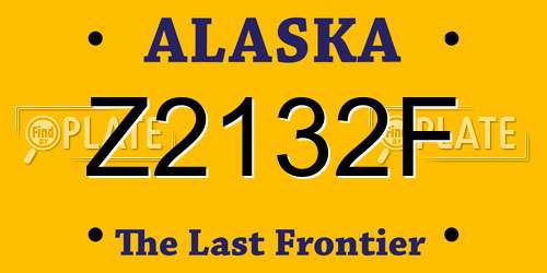 Z2132F Alaska License Plate