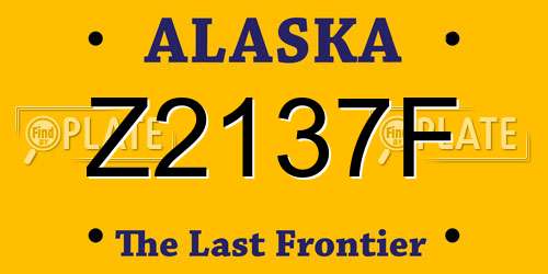 Z2137F Alaska License Plate